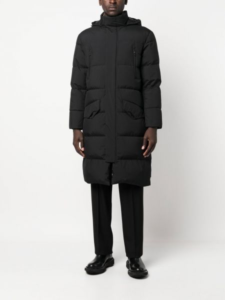 Péřový kabát s kapucí Herno černý