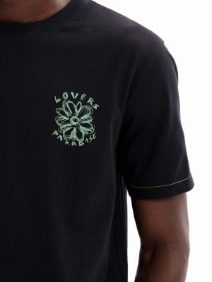Koszulka z nadrukiem Desigual czarna