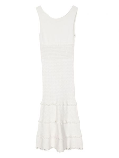 Midi šaty bez rukávů Chanel Pre-owned bílé