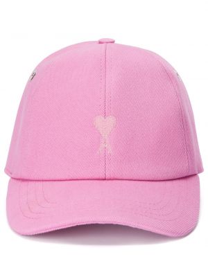 Siuvinėtas kepurė su snapeliu Ami Paris rožinė