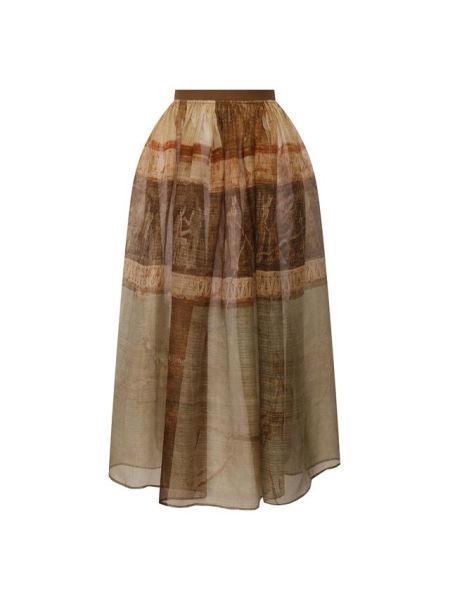 Шелковая юбка Uma Wang, бежевая