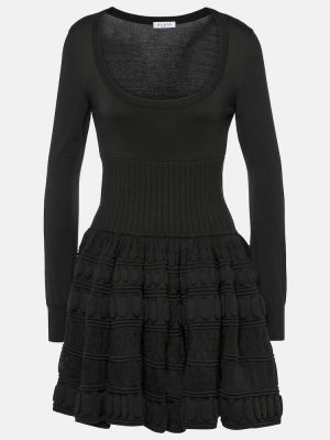 Vestido de lana Alaïa negro