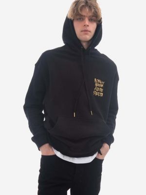 Pamučna hoodie s kapuljačom s printom Ksubi crna