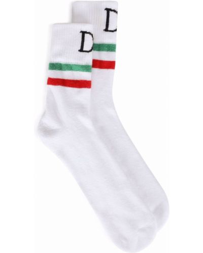 Памучни чорапи Dolce & Gabbana бяло