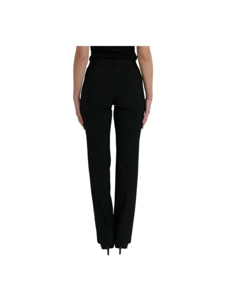 Pantalones rectos ajustados de lana Dolce & Gabbana negro