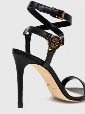 Kožené sandály Elisabetta Franchi černé
