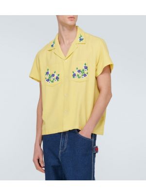Bavlněná košile s výšivkou Bode žlutá
