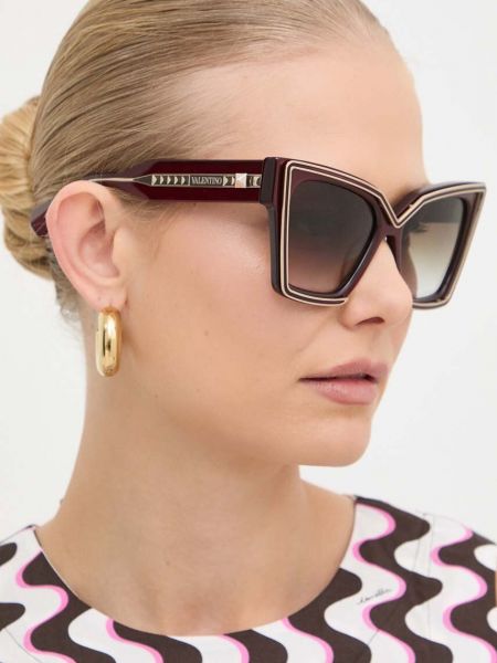 Okulary przeciwsłoneczne Valentino bordowe