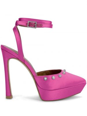 Полуотворени обувки на платформе с кристали Kurt Geiger London розово