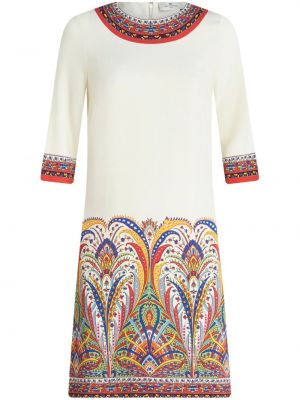 Šaty s potiskem s paisley potiskem Etro bílé