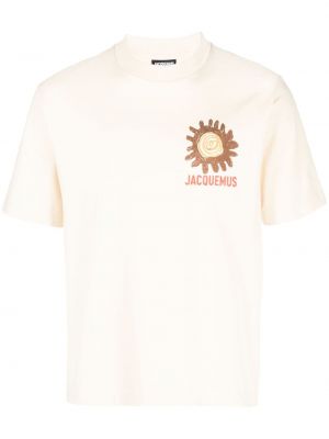 T-shirt aus baumwoll mit print Jacquemus beige