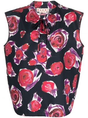 Trykt floral bluse Marni svart