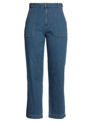 Jeans di lino di cotone See By Chloé blu