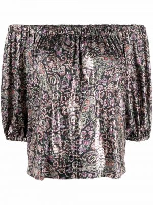 Paisley trykt kort bluse Ba&sh svart