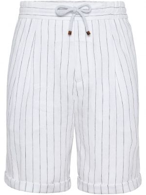 Lanene bermuda kratke hlače Brunello Cucinelli bela