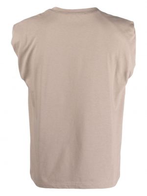 Koszulka z cekinami bawełniana Nude brązowa