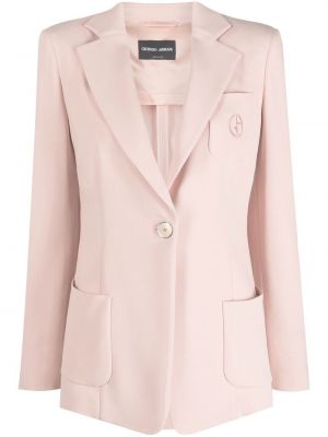 Knappen opp lang blazer Giorgio Armani rosa