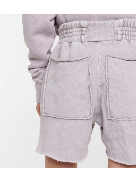 Pantaloni scurți din fleece din bumbac Les Tien violet