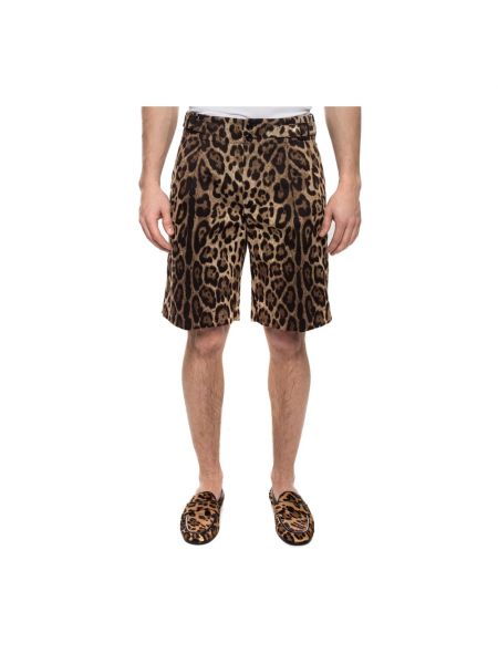 Bermudas con estampado leopardo Dolce & Gabbana marrón