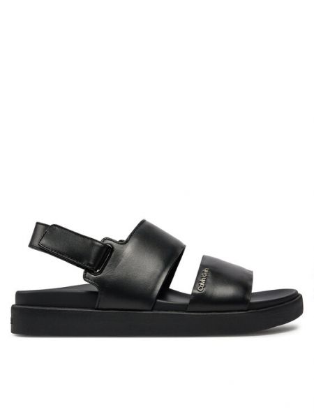 Černé sandály bez podpatku Calvin Klein