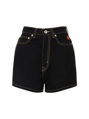 Bombažne kratke jeans hlače Kenzo Paris črna