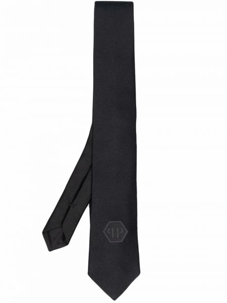 Selyem nyakkendő Philipp Plein fekete