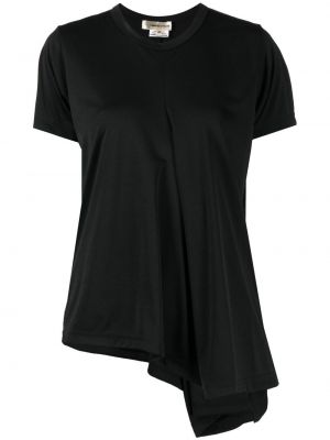 Asymmetrische t-shirt mit drapierungen Comme Des Garçons schwarz