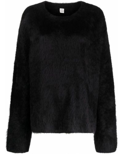 Sweter z futerkiem oversize Toteme czarny