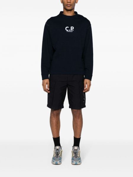 Sweatshirt aus baumwoll mit print C.p. Company blau