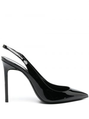 Полуотворени обувки с отворена пета Saint Laurent Pre-owned черно