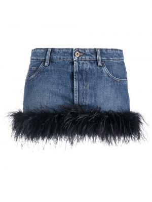 Spódnica jeansowa w piórka Miu Miu niebieska