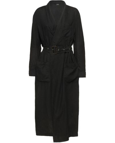 Lněný kabát Aspesi černý