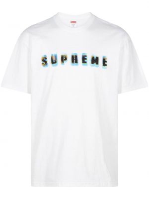 Kokvilnas t-krekls ar apdruku Supreme balts