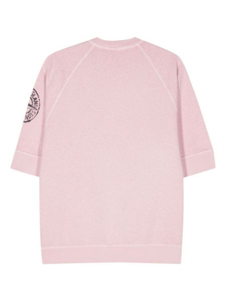 Medvilninis marškinėliai Stone Island rožinė