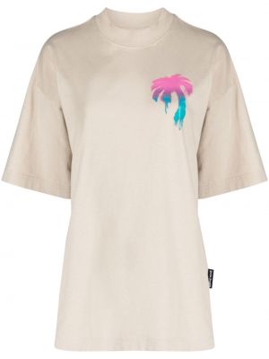 T-shirt con stampa Palm Angels beige