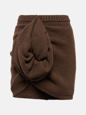 Mini suknja od kašmira Magda Butrym smeđa
