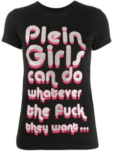 T-shirt avec imprimé slogan Philipp Plein noir