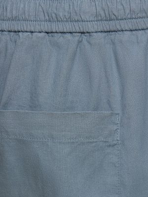 Pantalones de lino de algodón Frescobol Carioca azul