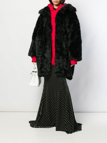 Manteau de fourrure oversize Balenciaga noir