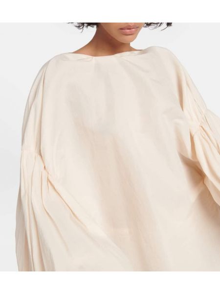 Blusa de seda de algodón Khaite beige