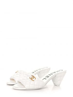 Sandales matelassées Chanel Pre-owned blanc
