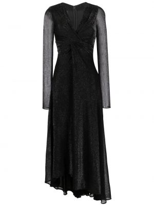 Dlouhé šaty s výstrihom do v Talbot Runhof čierna