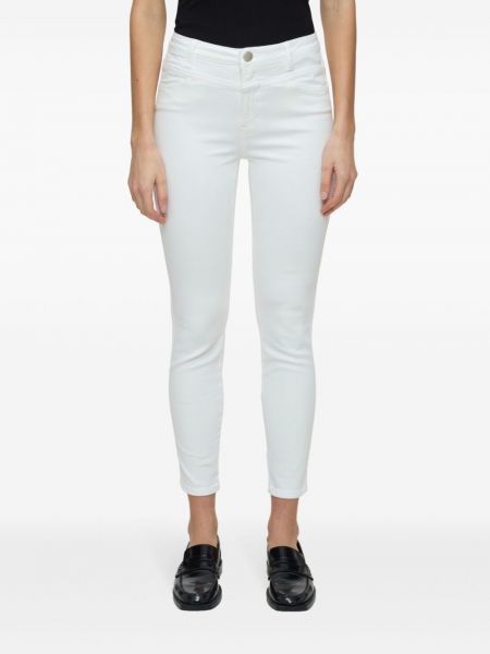 Bavlněné skinny džíny Closed bílé