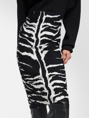 Midi sukňa s vysokým pásom s potlačou so vzorom zebry Alaïa