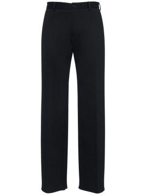 Černé bavlněné kalhoty jersey relaxed fit Dolce & Gabbana