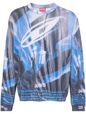 Džemper s printom Diesel plava