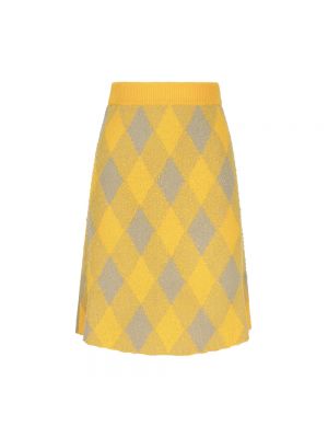 Spódnica midi Burberry żółta