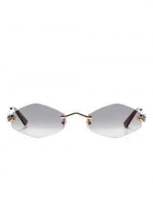 Sonnenbrille mit tiger streifen Cartier Eyewear gold