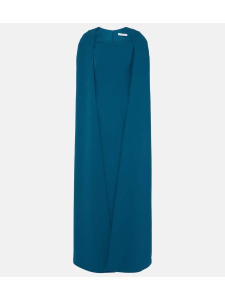 Robe longue en crêpe Safiyaa bleu