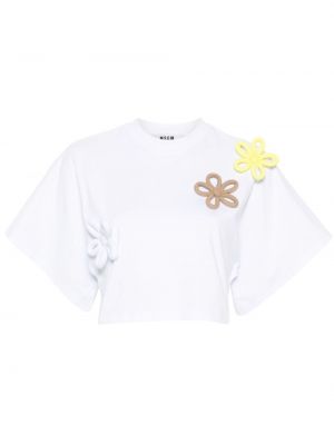 T-krekls ar ziediem Msgm balts